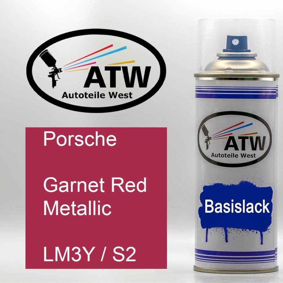 Porsche, Garnet Red Metallic, LM3Y / S2: 400ml Sprühdose, von ATW Autoteile West.